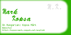 mark kopsa business card
